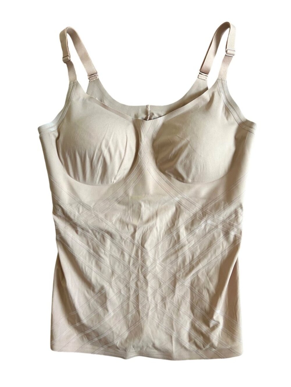 Honeylove Women’s Sz 1X Shapewear Tank Beige Adjustable Straps Comfortable Fit